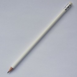 Круглый карандаш Премиум с ластиком, корпус белый глянцевый