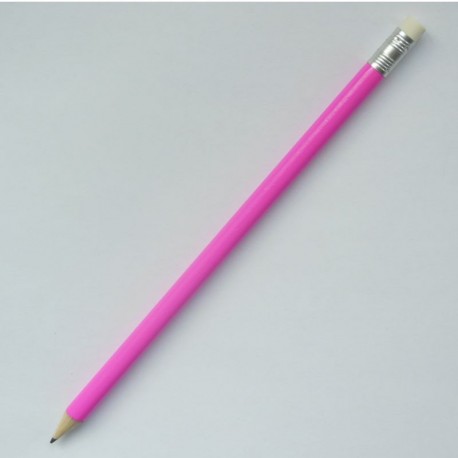 Круглый карандаш Стандарт с ластиком, цвет корпуса розовый PMS 212 C