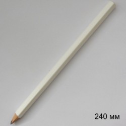Трехгранный карандаш Премиум, длина 240 мм, корпус белый глянцевый