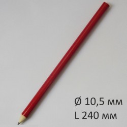 Больший круглый карандаш Премиум, 240 мм, корпус красный